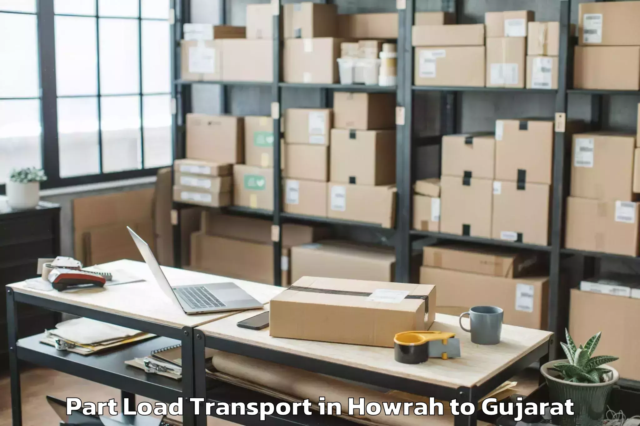 Book Howrah to Kodinar Part Load Transport Online